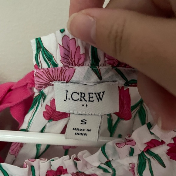 J. Crew Pink Floral Ruffle Top 100% Cotton Size Small - Picture 3 of 8